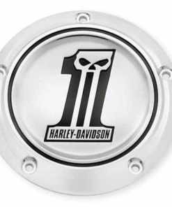 Harley Davidson Derby Deckel Number One Skull Chrom