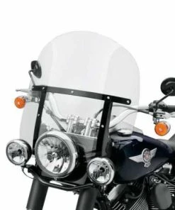 Harley Davidson Abnehmbare King-Size Windschutzscheibe 18" Leicht Getönt & Schwarze Streben