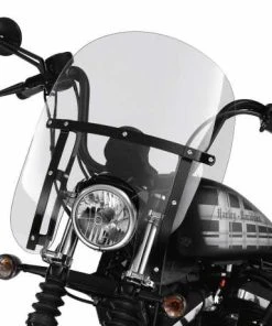 Harley Davidson Abnehmbare Kompakt-Windschutzscheibe 14" Leicht Getönt & Schwarze Streben
