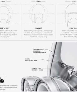 Harley Davidson Abnehmbare King-Size Windschutzscheibe 18" Klar -Harley-Davidson-Shop 58772 97 2