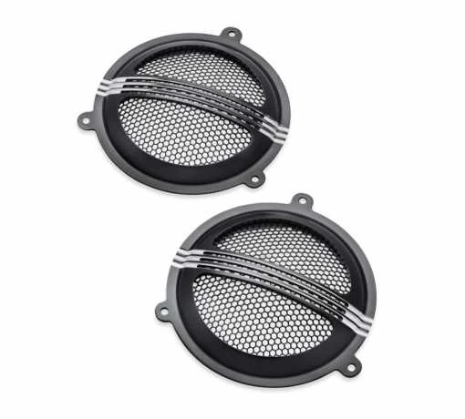 Harley Davidson Defiance Batwing Fairing Lautsprecher-Verzierung Schwarz Cut 3 Harley Davidson Defiance Batwing Fairing Lautsprecher-Verzierung Schwarz Cut